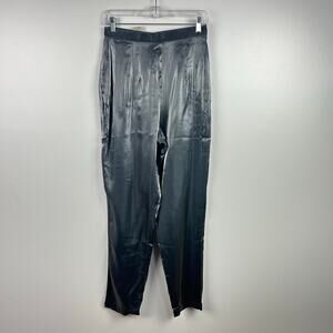 NEW Vintage 90s Caché Silver Metallic Women’s Dress Pants Size Medium Zipper